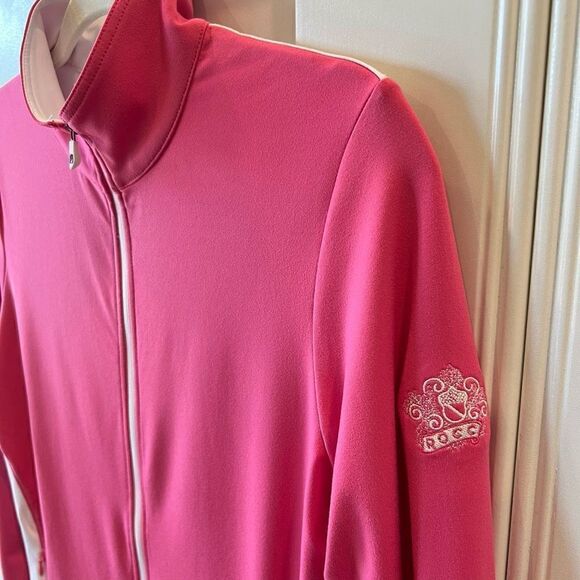FootJoy HotĀ Pink White FullāZip Mid Layer Jacket Panel Pockets SizeāS - Picture 3 of 13